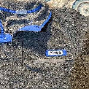 Columbia Charcoal and Royal Blue Fleece Jacket